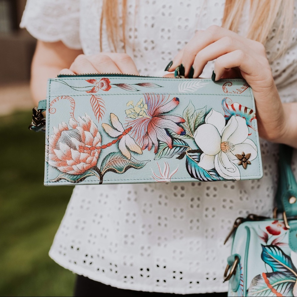 Anuschka Hand Painted Leather Wallet